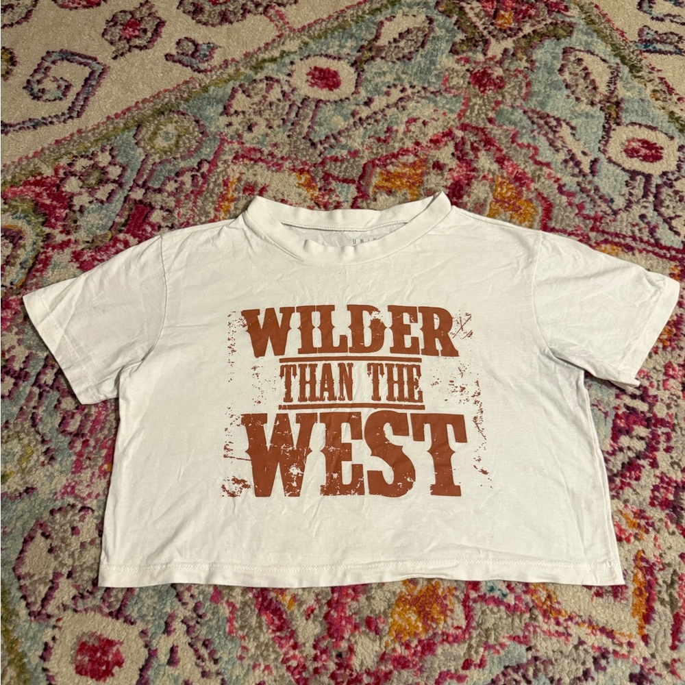 Western Graphic Crop Top Tee